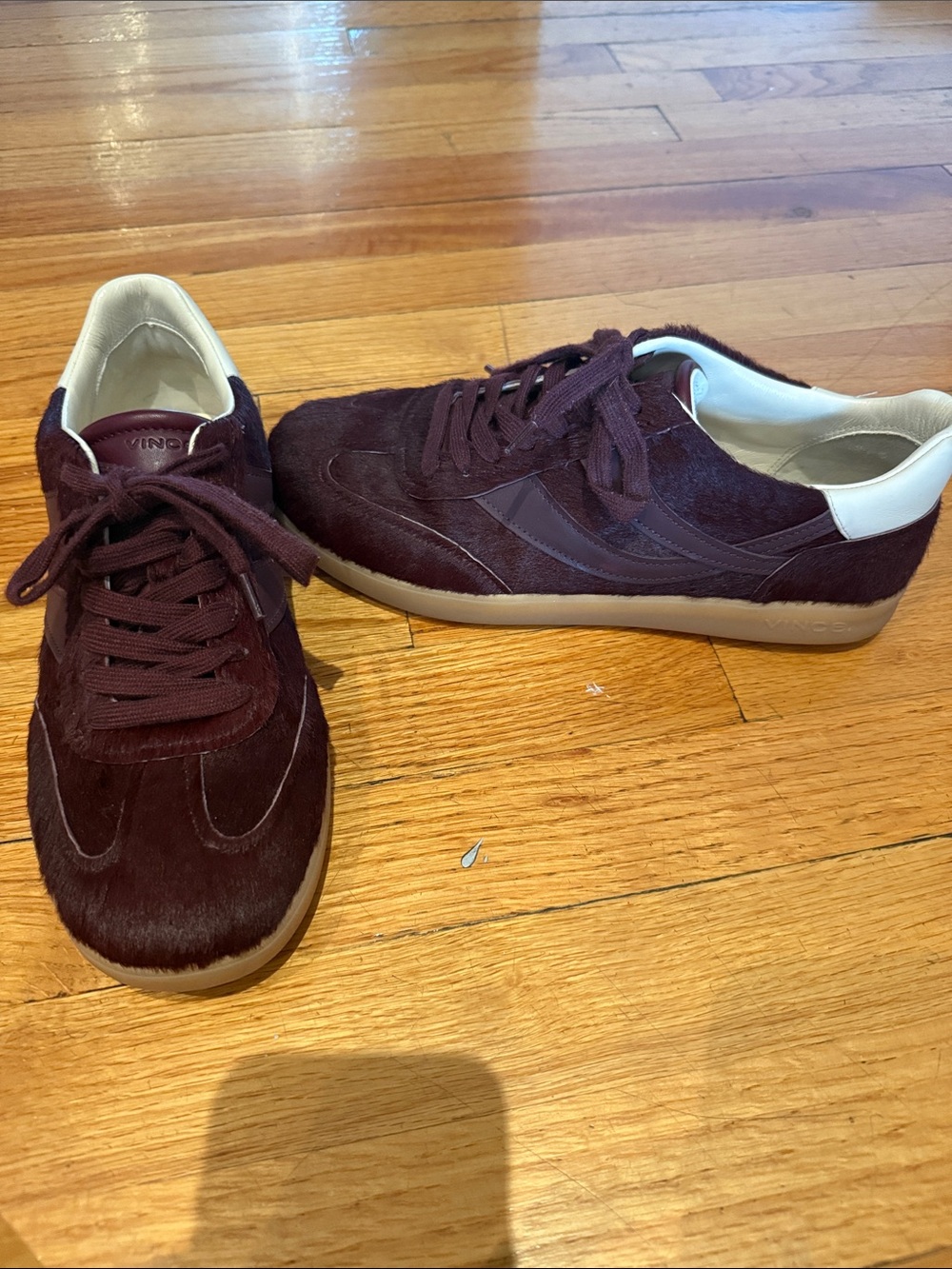 Vince Pony Hair Low-Top Sneakers, size 9, maroon - Picture 8 of 9